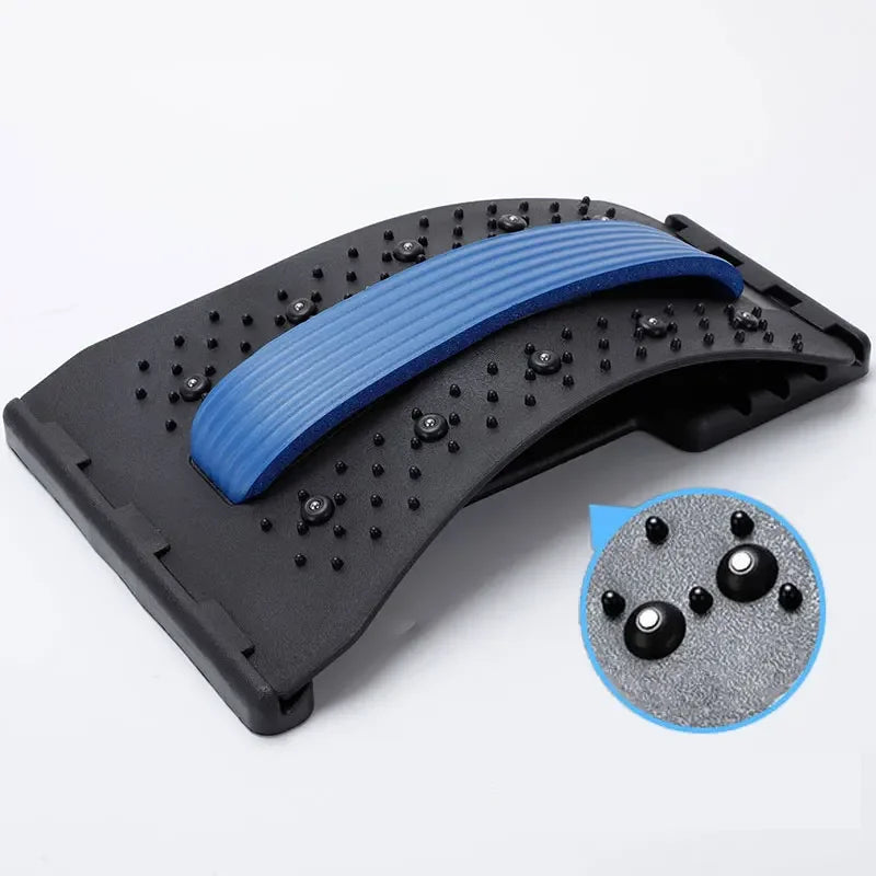 Adjustable Back Stretcher Massager: Lumbar & Cervical Spine Support for Fitness & Pain Relief