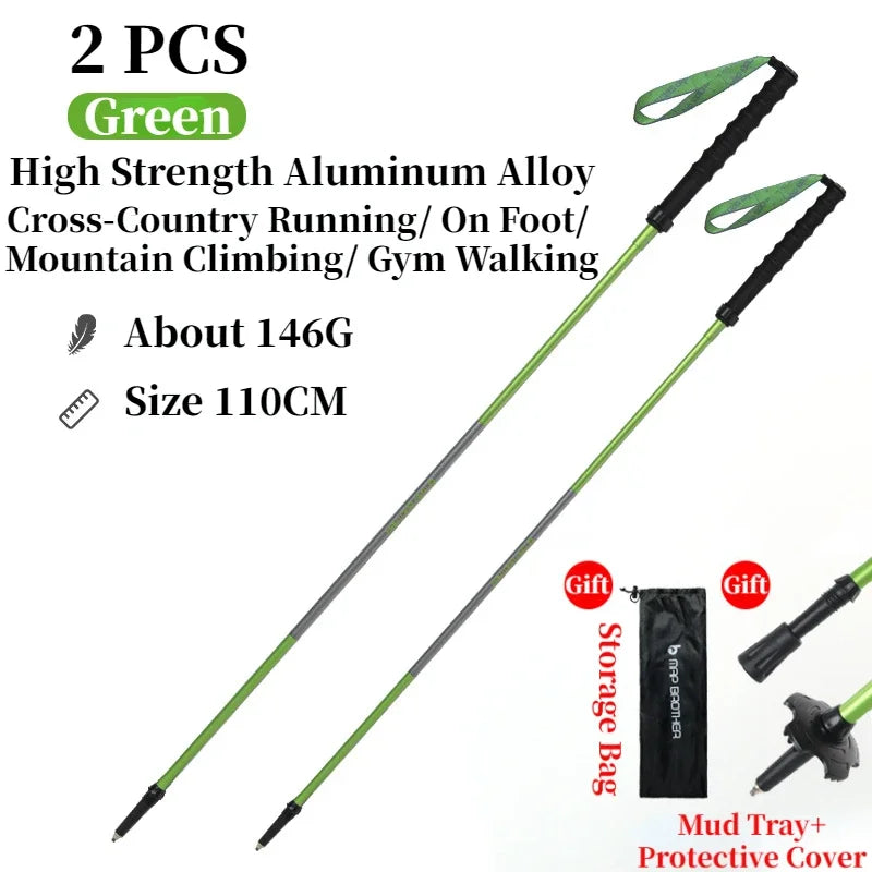 MAP BROTHER M3031 N-Pole Folding Quick Lock Trekking Poles – 7075 Aluminum Alloy Hiking Pole