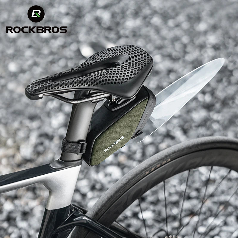 ROCKBROS Waterproof Saddle Bag with Mudguard – Compact Cycling Seat Tail Bag for MTB & Road Bikes