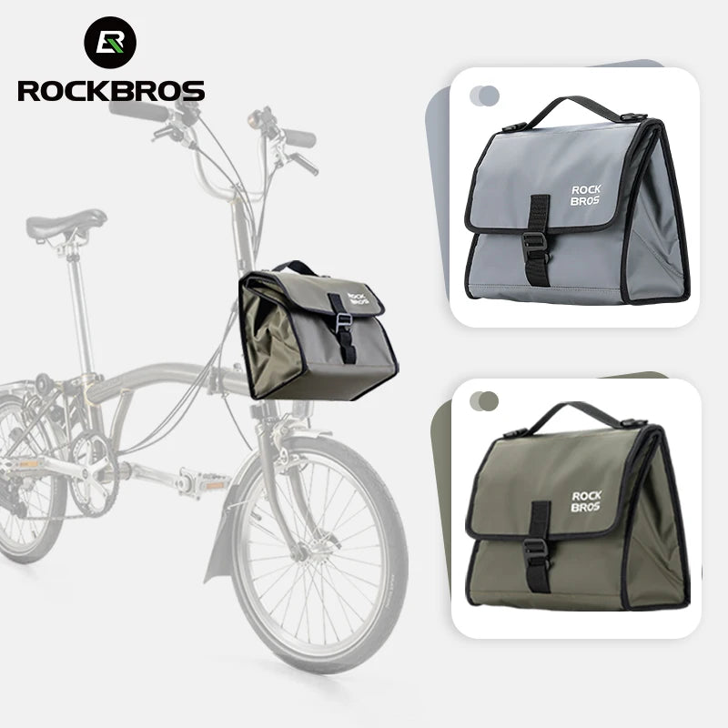 ROCKBROS Foldable Insulated Bike Handlebar Bag 4-7L Adjustable Capacity for Brompton Folding Bikes