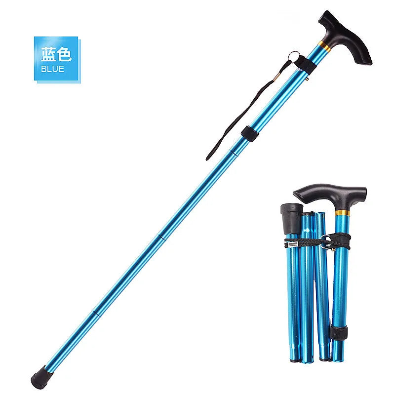 Desert Fox 4-Section Folding Walking Stick: Aluminum Alloy Telescopic Trekking Pole