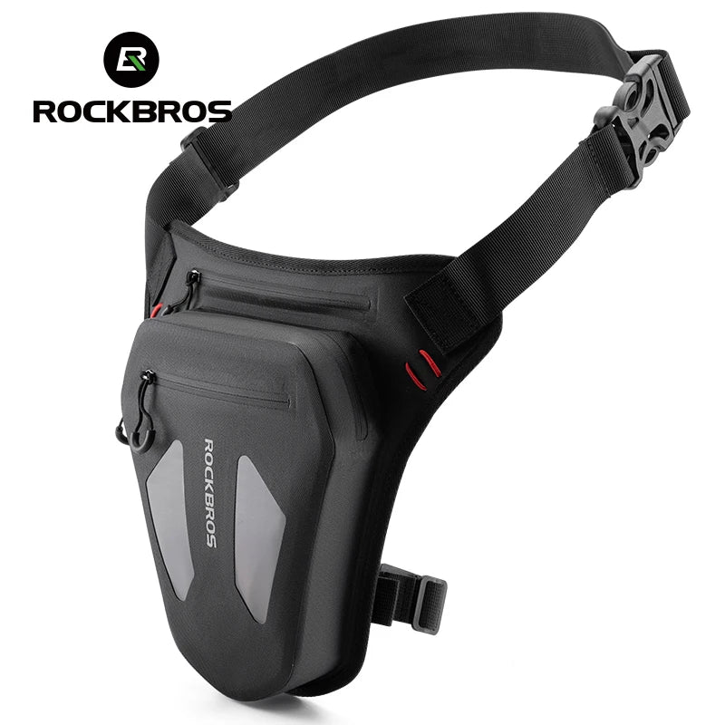 ROCKBROS Waterproof Motorcycle & Cycling Leg Bag | Reflective Waist Crossbody Outdoor Adjustable Bag