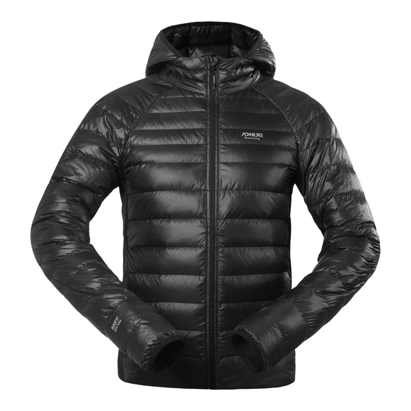 AONIJIE FM5141 Men’s Lightweight White Goose Down Jacket | Hooded 800FP Short Coat for Running & Travel