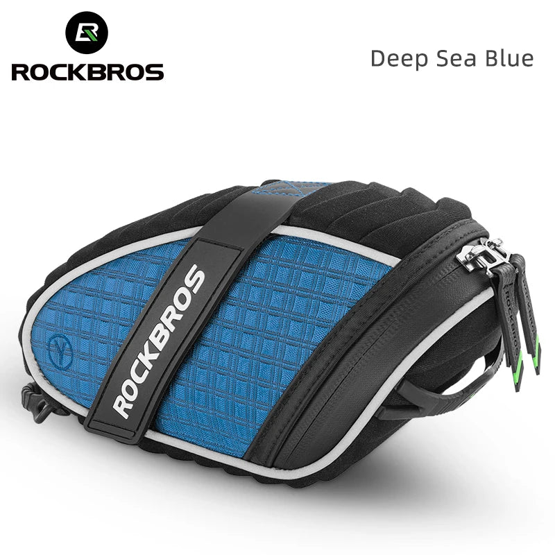 ROCKBROS 3D Shell Rainproof Reflective Saddle Bag – Shockproof Rear Seatpost Bike Bag