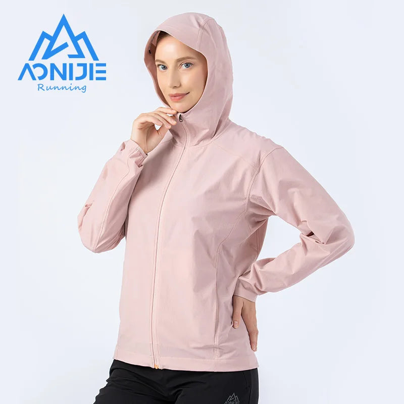 AONIJIE FW5136 Women’s Waterproof Hooded Sports Jacket: Lightweight Windbreaker for Running & Hiking