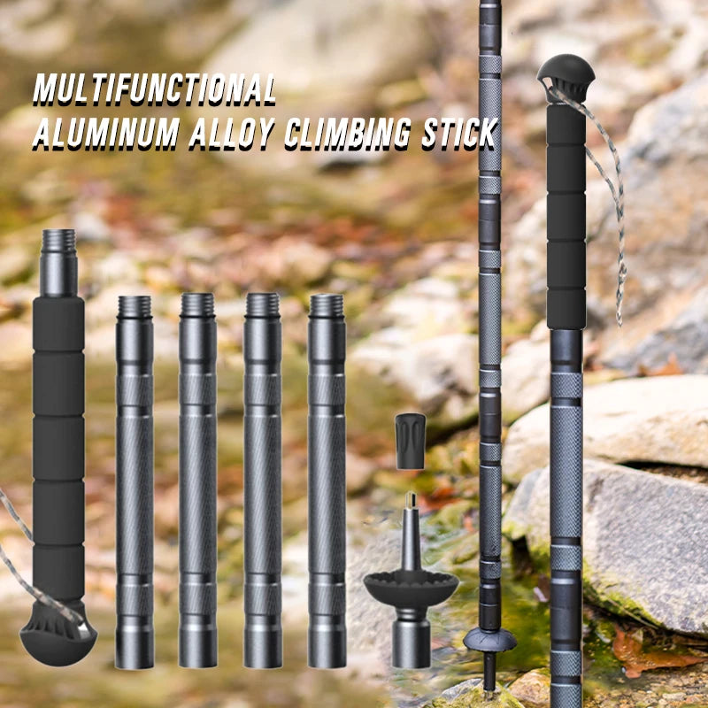 Adjustable Ultralight Folding Aluminum Trekking Pole Multifunctional Hiking Stick for NZ : Outdoor