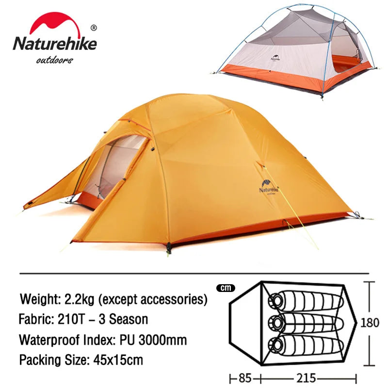 Naturehike Cloud Up Series - Lightweight, All-Season Camping Tents for 1-3 People