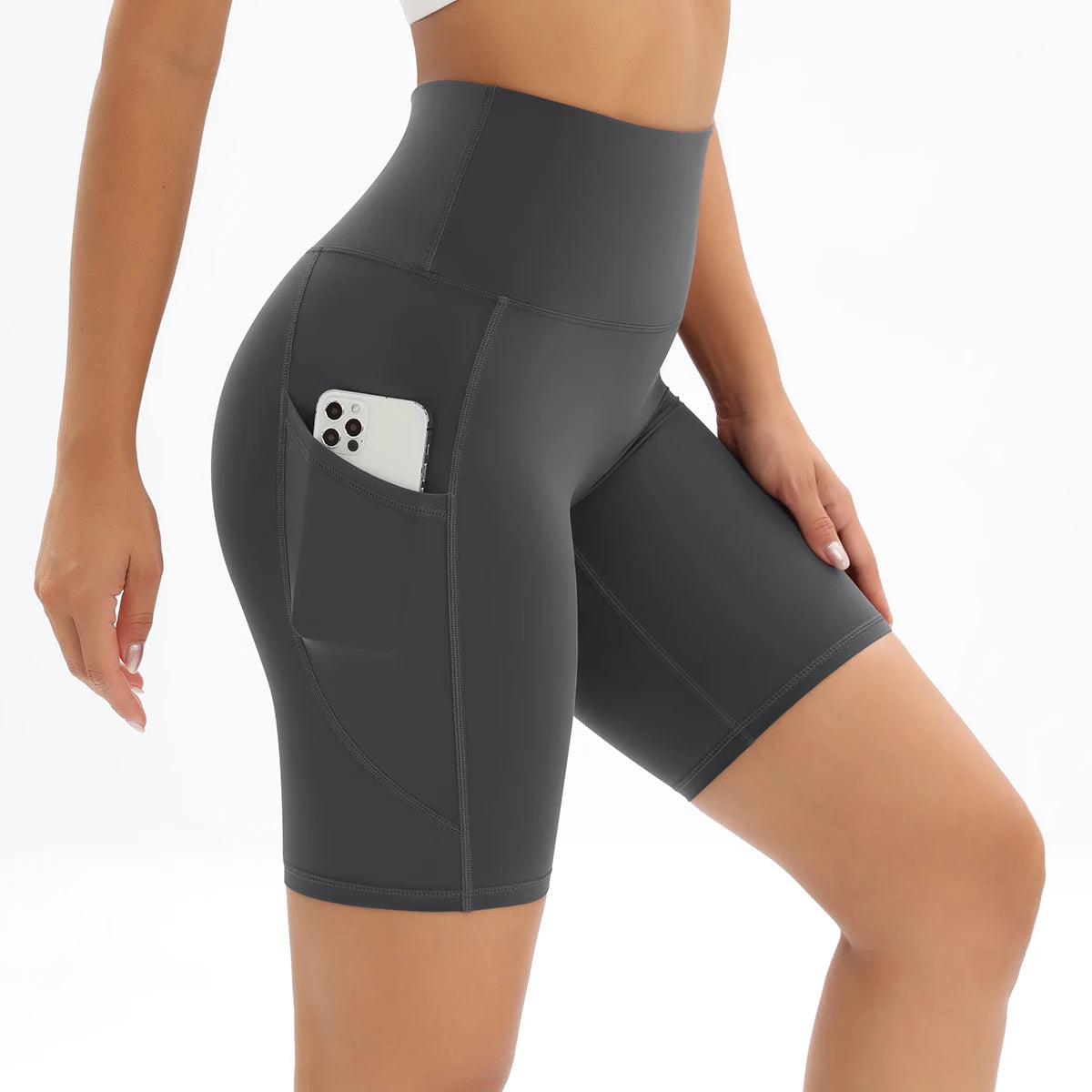 Yoga Shorts Women Fitness Shorts with Pockets Sports Leggings High Waist Summer Workout Shorts