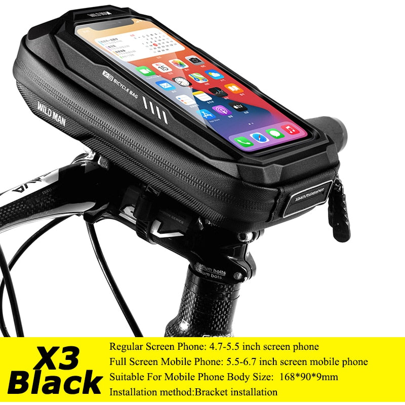 Mountain Bike Bag Rainproof Waterproof MTB Front Bag 6.2inch Mobile Phone Case Bicycle Top Tube Bag