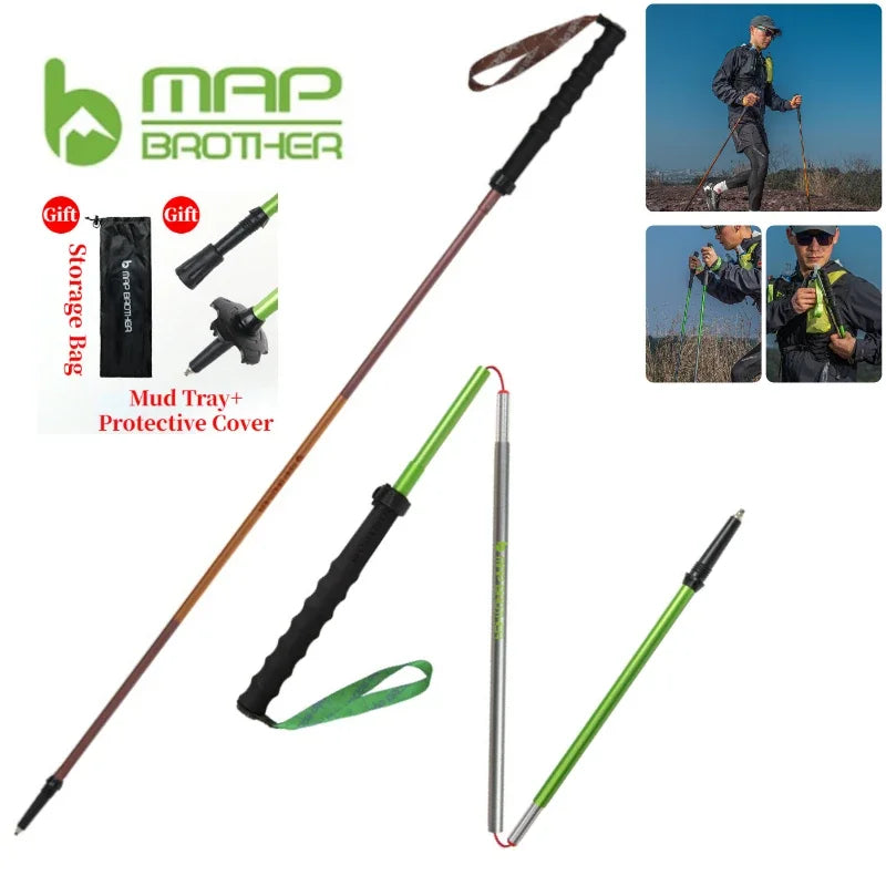 MAP BROTHER M3031 N-Pole Folding Quick Lock Trekking Poles – 7075 Aluminum Alloy Hiking Pole