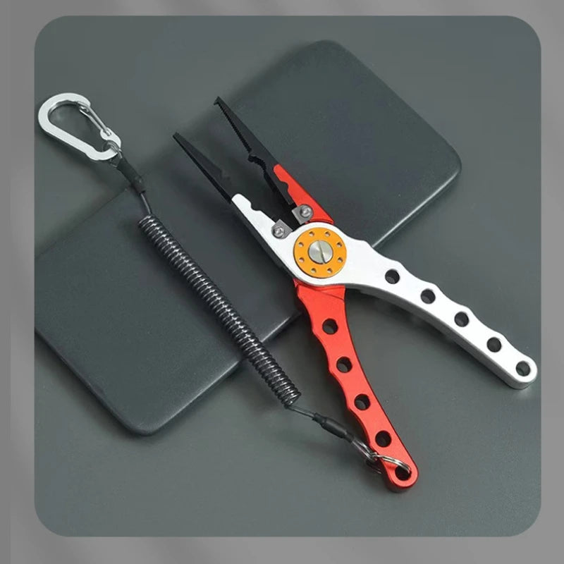 Multifunctional Fishing Pliers - Line Cutter, Knot Tier, Hook Remover, Durable Aluminum Alloy