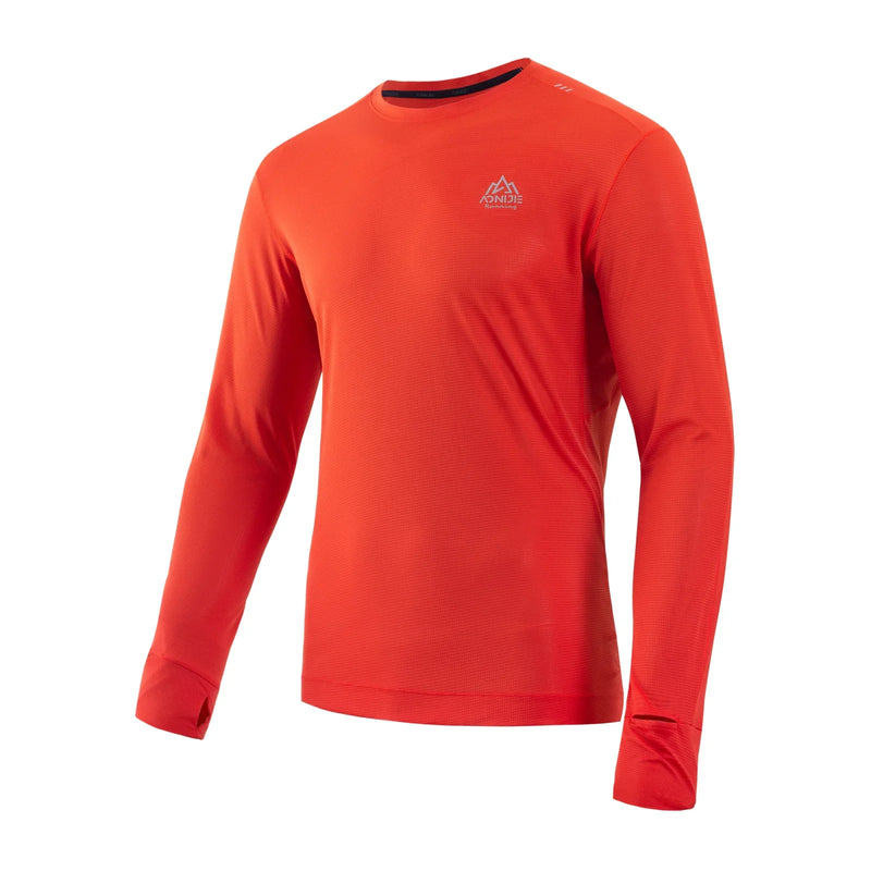 AONIJIE FM5127 Men’s Quick-Dry Running T-Shirt | Long Sleeves with Finger Holes for Training