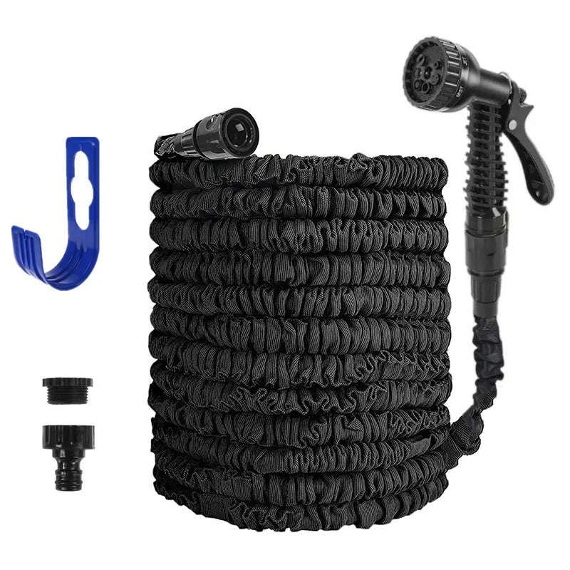 25FT-200FT Expandable Magic Hose | High-Pressure Water Hose with Rack & Water Gun