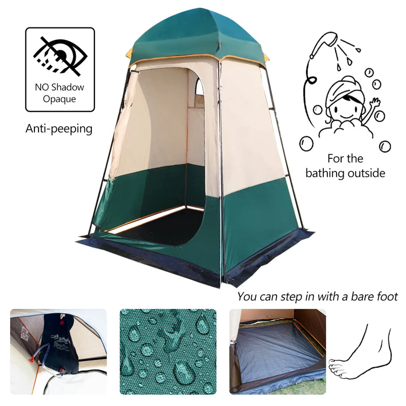 Portable Outdoor Privacy Shower Tent Double-Layer Sun Shelter for Camping & Changing