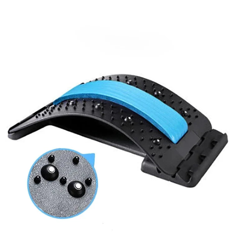 Adjustable Back Stretcher Massager: Lumbar & Cervical Spine Support for Fitness & Pain Relief