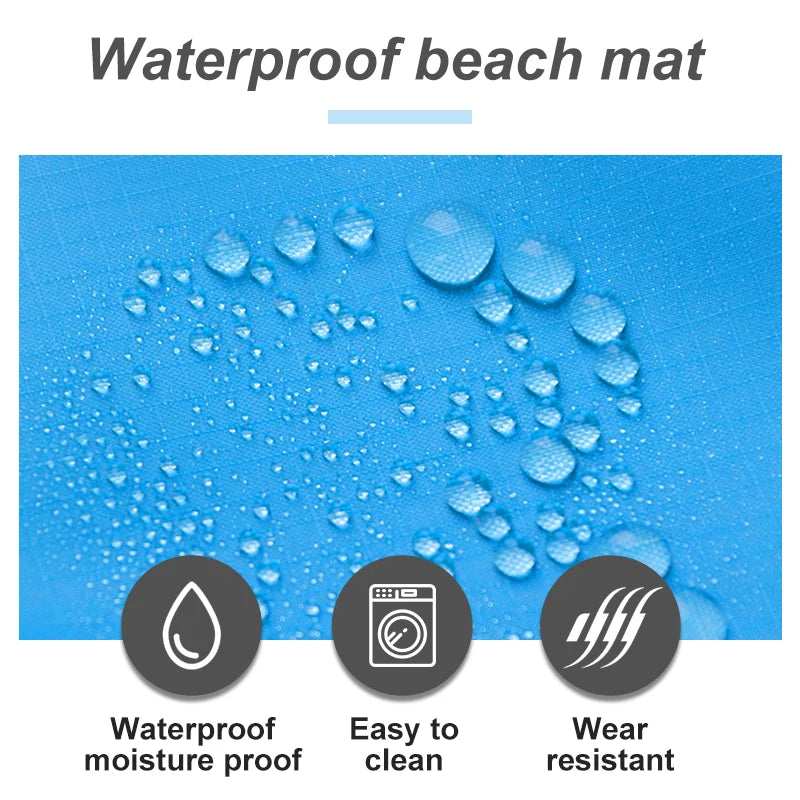 PACOONE Waterproof Beach Blanket: Portable Picnic Mat & Camping Sleeping Pad