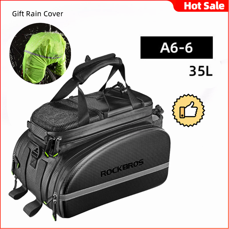 Bicycle Carrier Bag Bike Rack Bag Trunk Pannier Cycling Multifunctional Travel Bag with Rain Cover