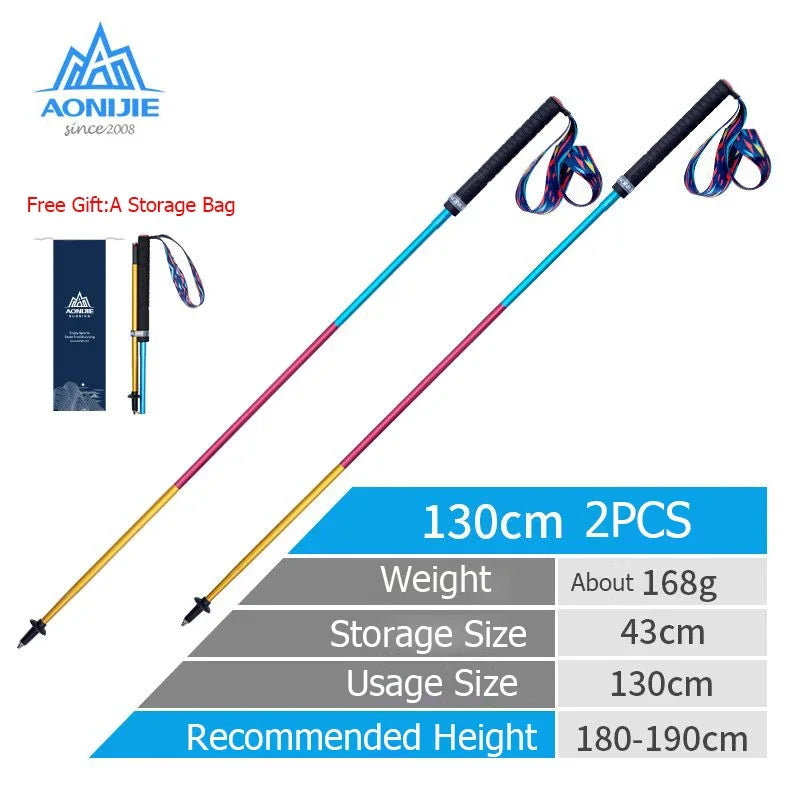 AONIJIE E4201 Lightweight Folding Trekking Poles – Carbon Fiber Quick Lock Hiking Sticks