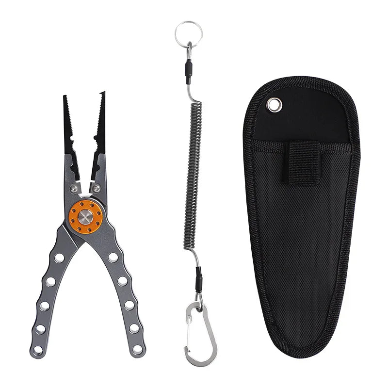 Multifunctional Fishing Pliers - Line Cutter, Knot Tier, Hook Remover, Durable Aluminum Alloy