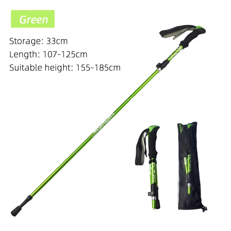 5-Section Foldable Trekking Pole – Lightweight Telescopic Hiking Stick for Elderly & Nordic Walking