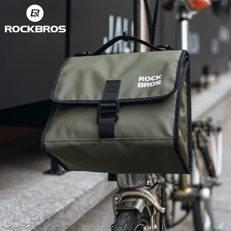 ROCKBROS Foldable Insulated Bike Handlebar Bag 4-7L Adjustable Capacity for Brompton Folding Bikes