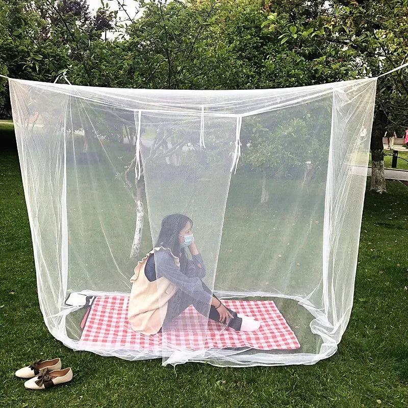 White Camping Mesh Net | Lightweight Foldable Anti-Mosquito Tent for Outdoor & Summer Sleeping