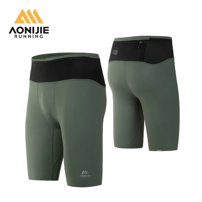 AONIJIE FM5120 Men’s Quick-Dry Compression Shorts | Elastic Fifth Pants for Running & Cycling