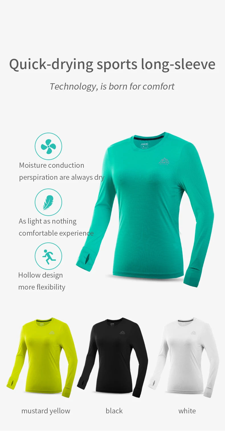 AONIJIE FW5133 Women’s Long-Sleeve Quick-Drying Sports Shirt | Running & Marathon Training Tee