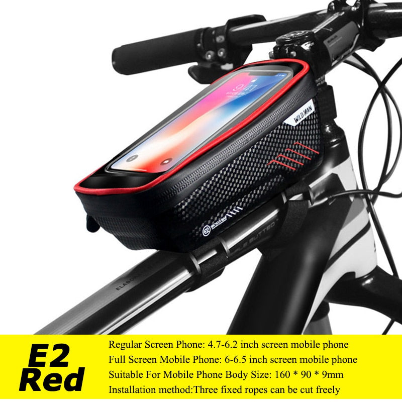 Mountain Bike Bag Rainproof Waterproof MTB Front Bag 6.2inch Mobile Phone Case Bicycle Top Tube Bag