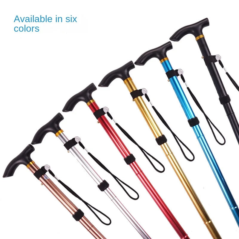 Desert Fox 4-Section Folding Walking Stick: Aluminum Alloy Telescopic Trekking Pole