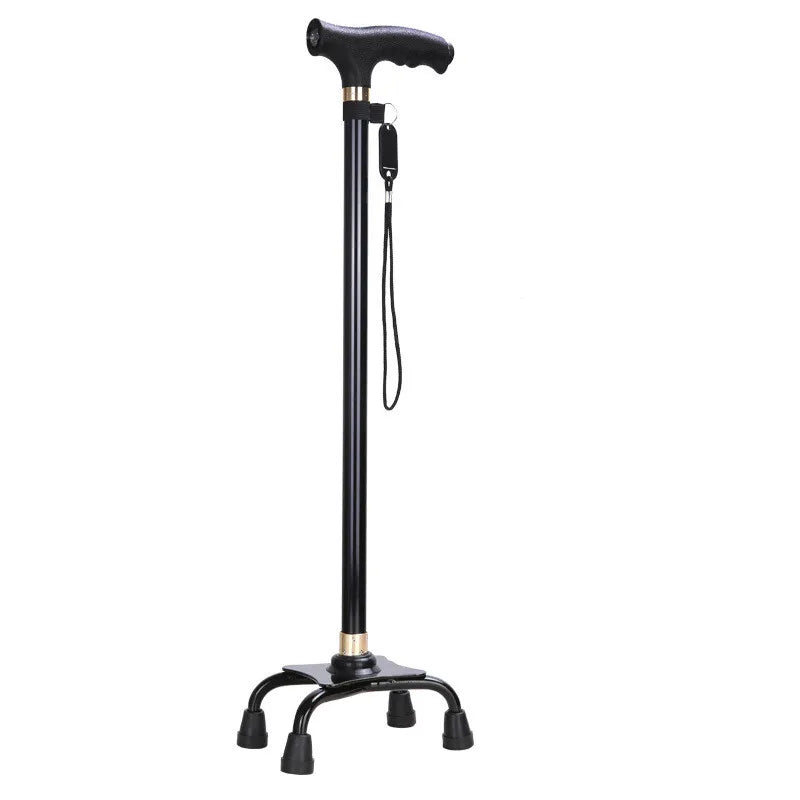 Retractable Aluminum Walking Cane with LED Light: Non-Slip Support for Elderly Mobility