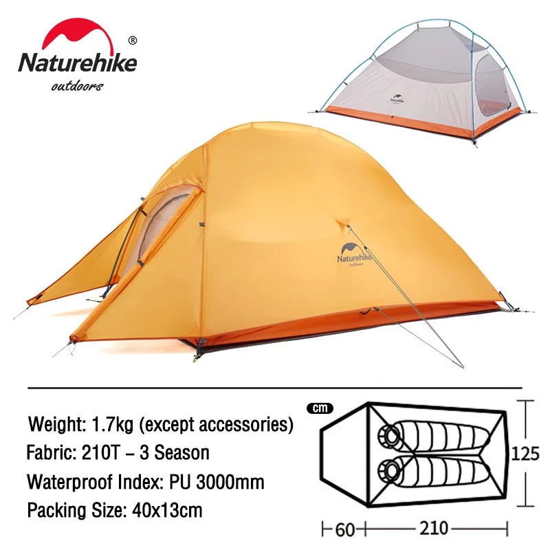 Naturehike Cloud Up Series - Lightweight, All-Season Camping Tents for 1-3 People