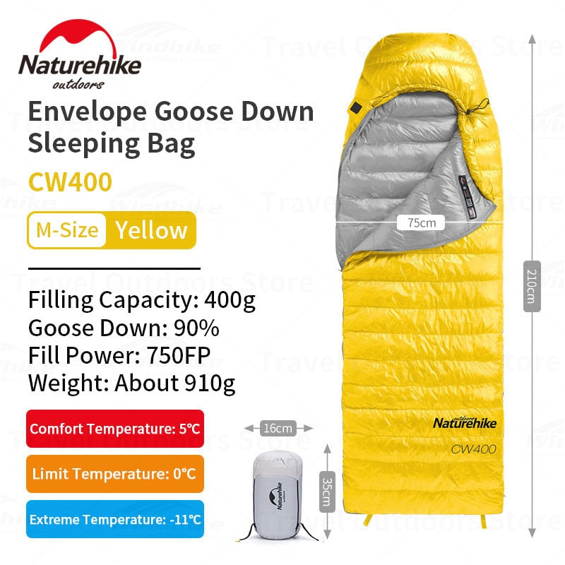 Naturehike CWZ400 CW400 Sleeping Bag Winter Duck Goose Down 550FP 750FP Sleeping Bag