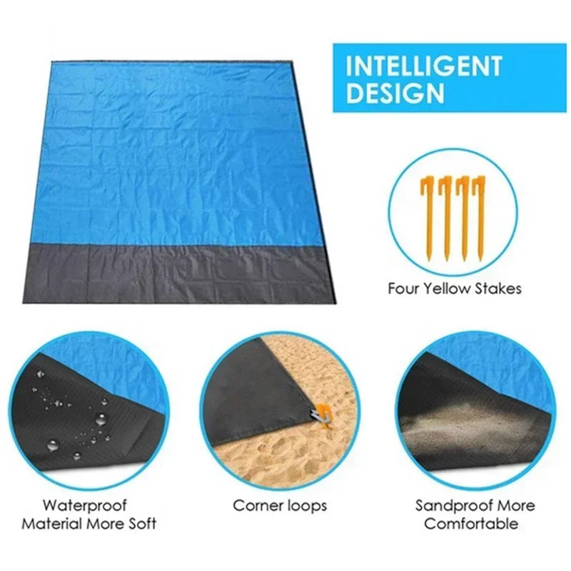 Waterproof Beach Mat Sand-Free Blanket: Portable Outdoor Picnic and Camping Solution