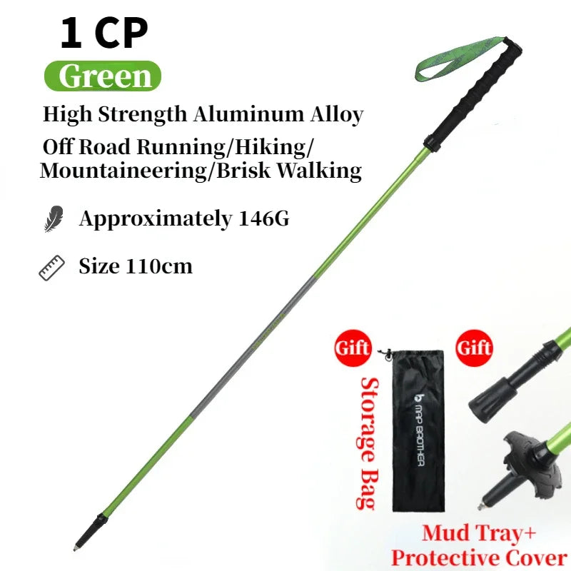 MAP BROTHER M3031 N-Pole Folding Quick Lock Trekking Poles – 7075 Aluminum Alloy Hiking Pole