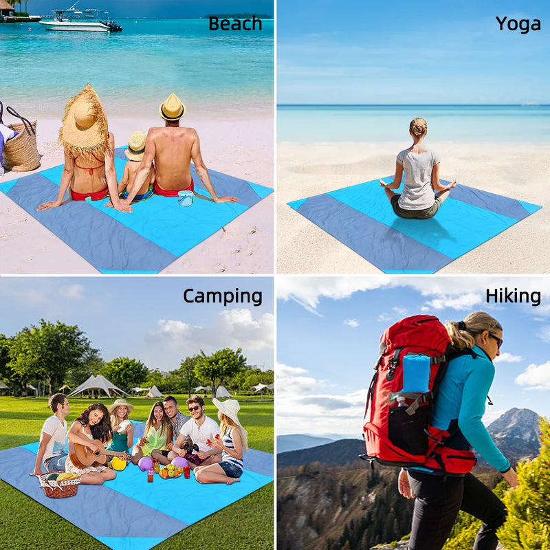 Waterproof Beach Mat Extra Large Outdoor Camping Mat: Lightweight, Sand-Free, and Portable