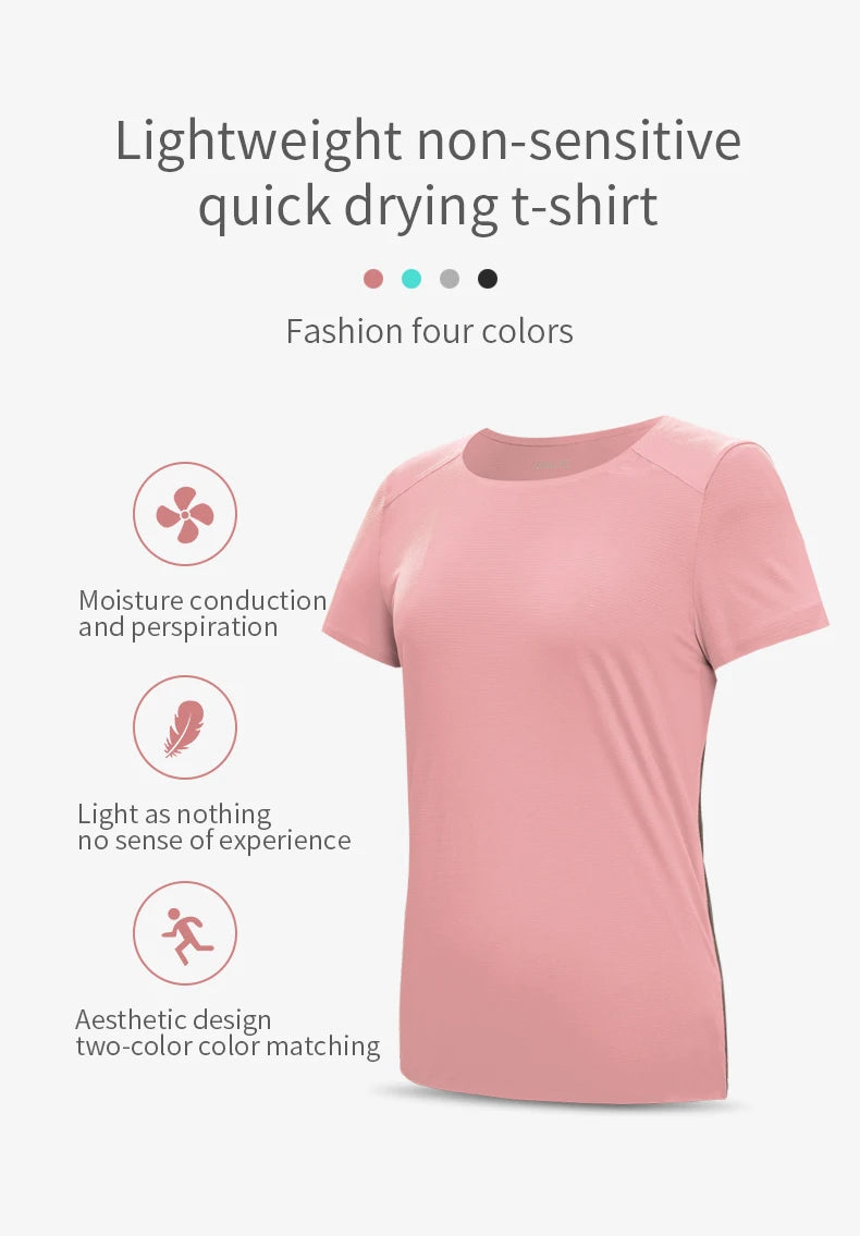 AONIJIE FW5117 Women’s Quick-Dry Short Sleeve T-Shirt | Breathable Activewear for Running & Gym