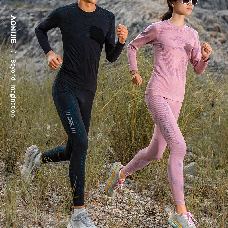 AONIJIE F5176 Wool Compression Pants | Warm Running Leggings for Men & Women, Professional Training