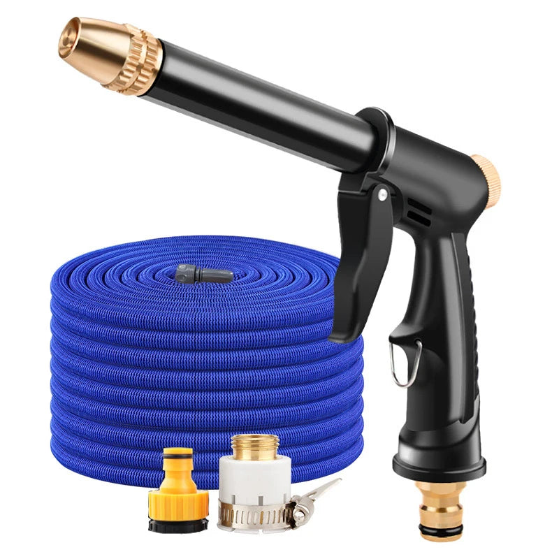 High-Quality Flexible Expandable Garden Hose | High-Pressure Nozzle for Car Wash & Garden Watering