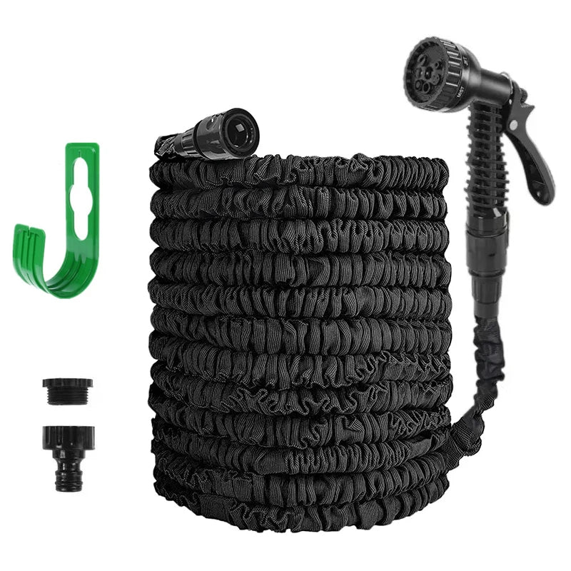 25FT-200FT Expandable Magic Hose | High-Pressure Water Hose with Rack & Water Gun