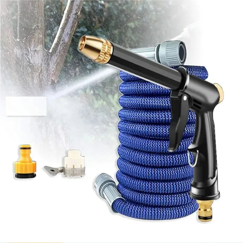 High-Quality Flexible Expandable Garden Hose | High-Pressure Nozzle for Car Wash & Garden Watering