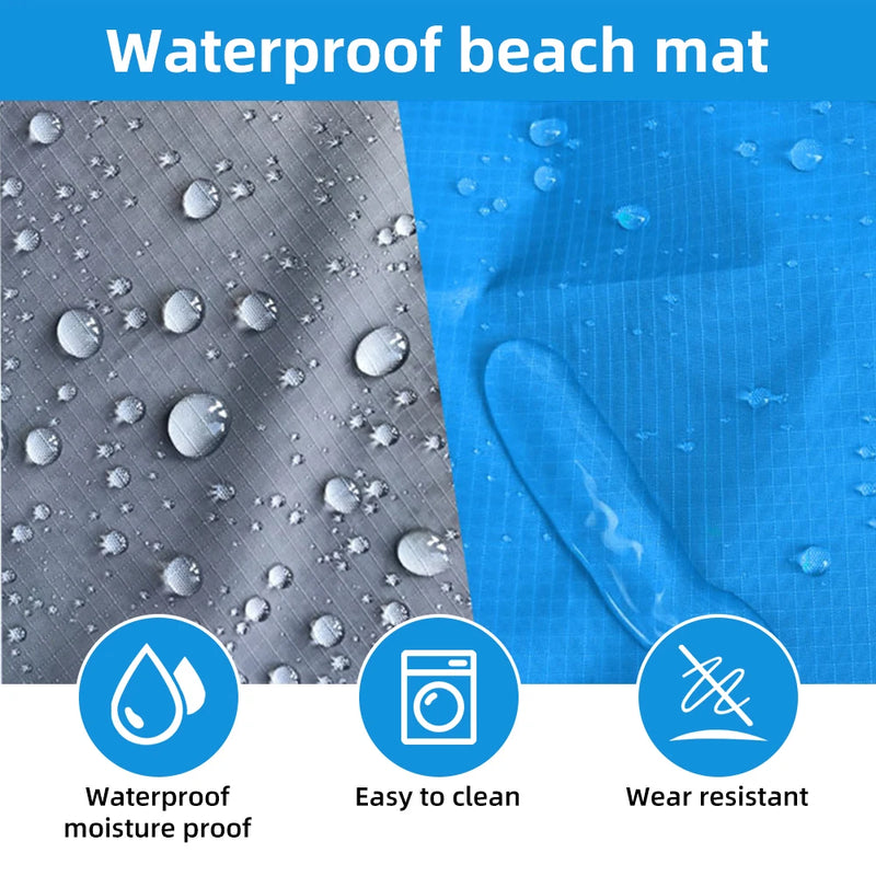 Waterproof Beach Mat Extra Large Outdoor Camping Mat: Lightweight, Sand-Free, and Portable