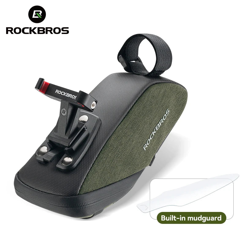 ROCKBROS Waterproof Saddle Bag with Mudguard – Compact Cycling Seat Tail Bag for MTB & Road Bikes