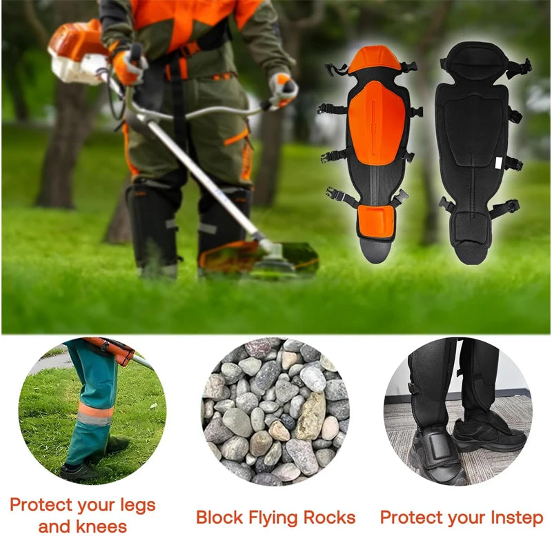 INDEL Garden Knee Pads & Brush Cutting Mask | Protective Gear for Lawn Mower & Brush Cutter