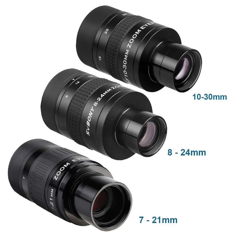 SVBONY 1.25" Zoom Telescope Eyepiece 7-21mm 8-24mm 10-30mm FMC Lens for Astronomy Telescopes