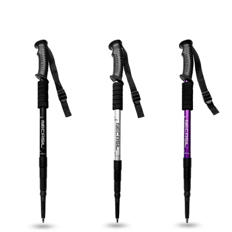 Ultralight Aluminium Alloy Telescopic Hiking Pole – Adjustable Walking Stick with Shock Absorber