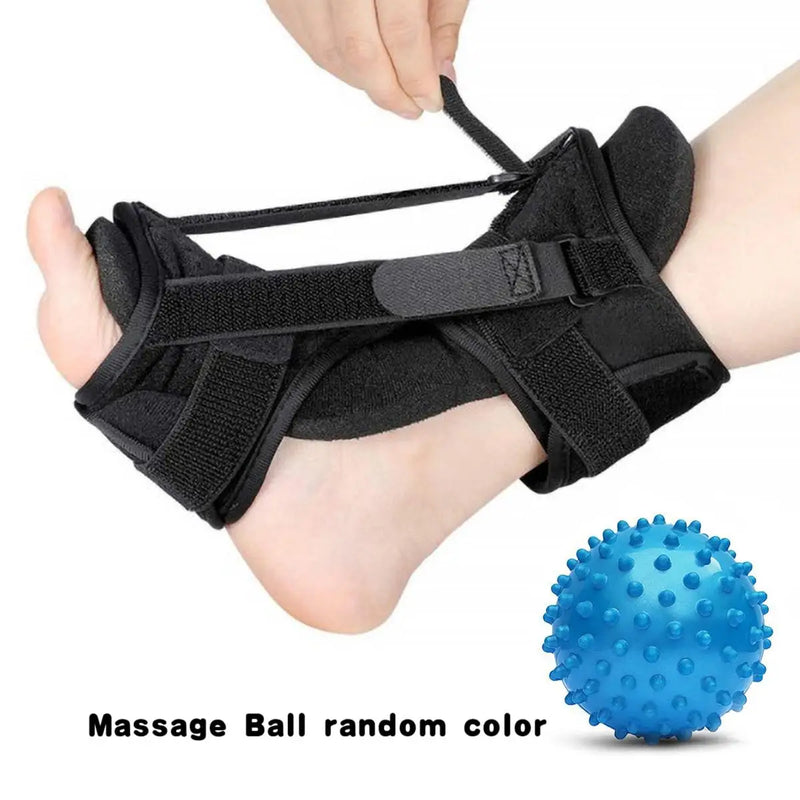 Plantar Fasciitis Night Splint Adjustable Foot Drop Orthotic Brace with Massage Ball – Pain Relief