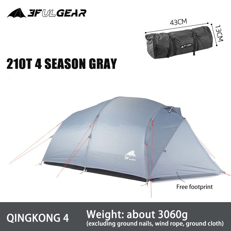 Qingkong 4 Person 3-4 Season 15D Ultralight & Waterproof