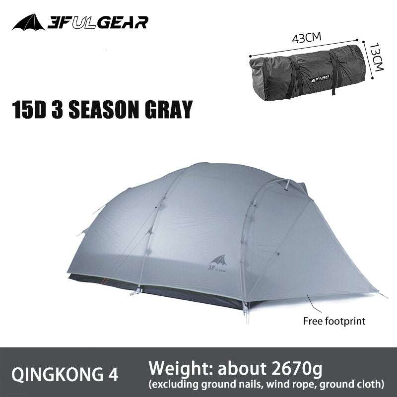 Qingkong 4 Person 3-4 Season 15D Ultralight & Waterproof