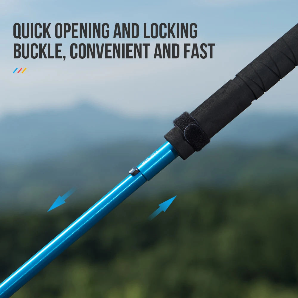 AONIJIE E4201 Lightweight Folding Trekking Poles – Carbon Fiber Quick Lock Hiking Sticks